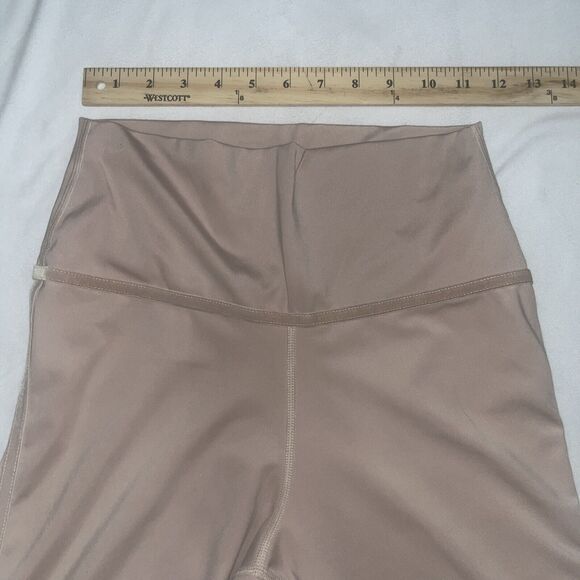 Nike Blush Pink Velour Velvet Trim Dri-Fit 7/8 Workout Leggings Medium - Picture 7 of 10